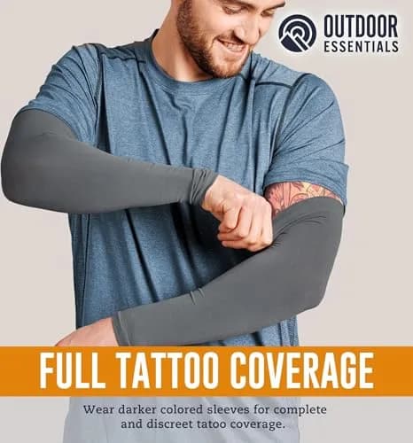 OutdoorEssentials UPF 50+ Cooling Arm Sleeves (3 Pairs, Multi) | Blocks 98% UV Rays thumbnail 4