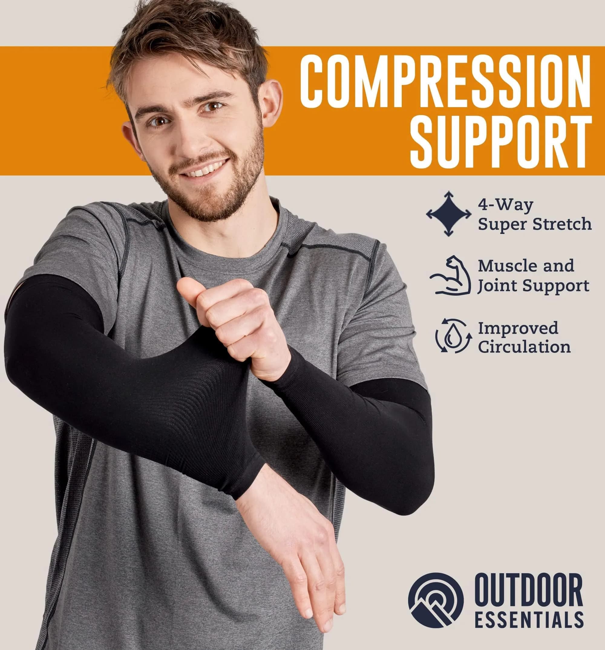 OutdoorEssentials UPF 50+ Cooling Arm Sleeves (3 Pairs, Multi) | Blocks 98% UV Rays - view 3