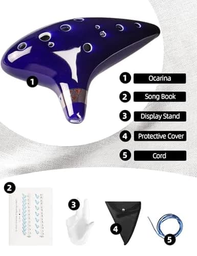 Mr.Power 12-Hole Alto C Ocarina Flute | 16 cm (6.3 inches) Ceramic Instrument for Beginners and Zelda Fans thumbnail 5