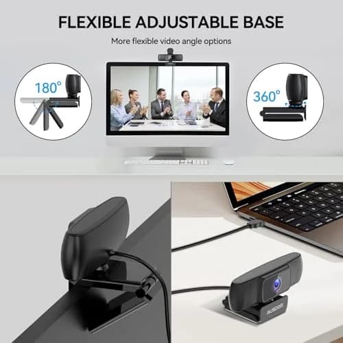 AUSDOM AF640 1080P Webcam with Microphone, 90°FOV USB PC Camera 210g | Plug and Play Computer Camera for Online Calling/Conferencing thumbnail 6