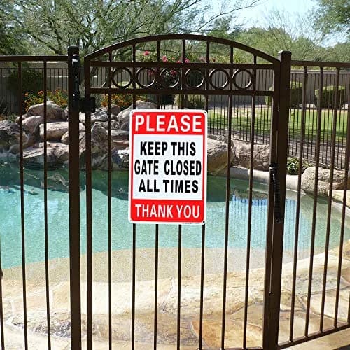 Enjoyist Please Keep This Gate Closed Sign 10" x 7" (2-Pack) | Rust-Free Aluminum, Reflective, Weatherproof thumbnail 5