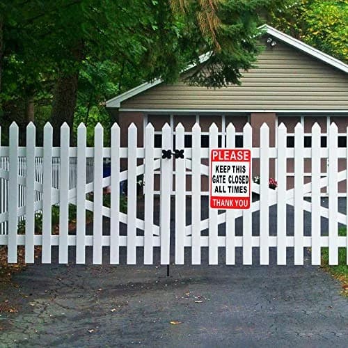 Enjoyist Please Keep This Gate Closed Sign 10" x 7" (2-Pack) | Rust-Free Aluminum, Reflective, Weatherproof thumbnail 6