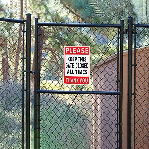 Enjoyist Please Keep This Gate Closed Sign 10" x 7" (2-Pack) | Rust-Free Aluminum, Reflective, Weatherproof thumbnail 7