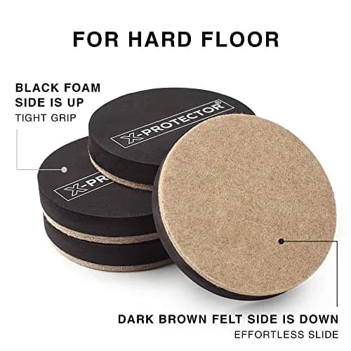 X-Protector Furniture Sliders for Hardwood Floors & Carpets 16 PCS 3 1/2" | Heavy Duty Reusable Moving Pads thumbnail 4