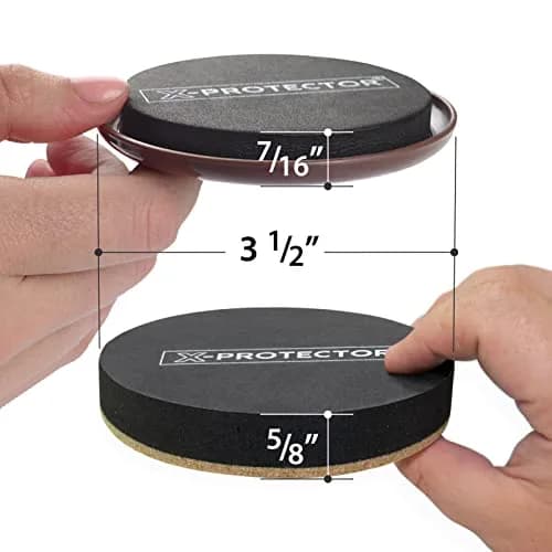 X-Protector Furniture Sliders for Hardwood Floors & Carpets 16 PCS 3 1/2" | Heavy Duty Reusable Moving Pads thumbnail 2