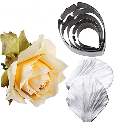 KALAIEN 5pcs Stainless Steel Peony Cutter & Silicone Mold | Fondant Flower Tool for Cake Decor thumbnail 5
