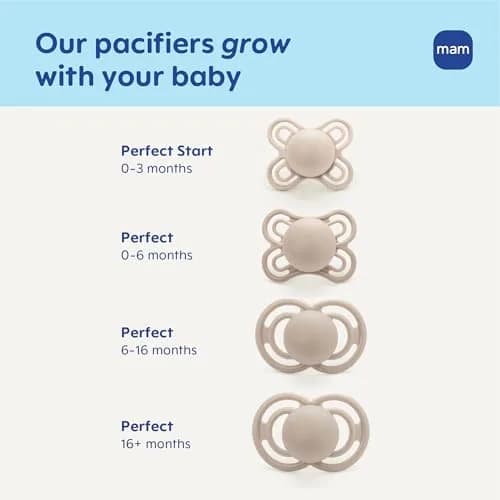MAM Perfect Baby Pacifier 16+ Months, Extra Thin Nipple, 2 Count | Developed with Orthodontists & Pediatric Dentists thumbnail 7