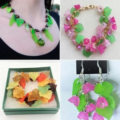 Craftdady Transparent Frosted Green Acrylic Maple Leaf Pendant 24x22.5mm | DIY Jewelry Charm thumbnail 5