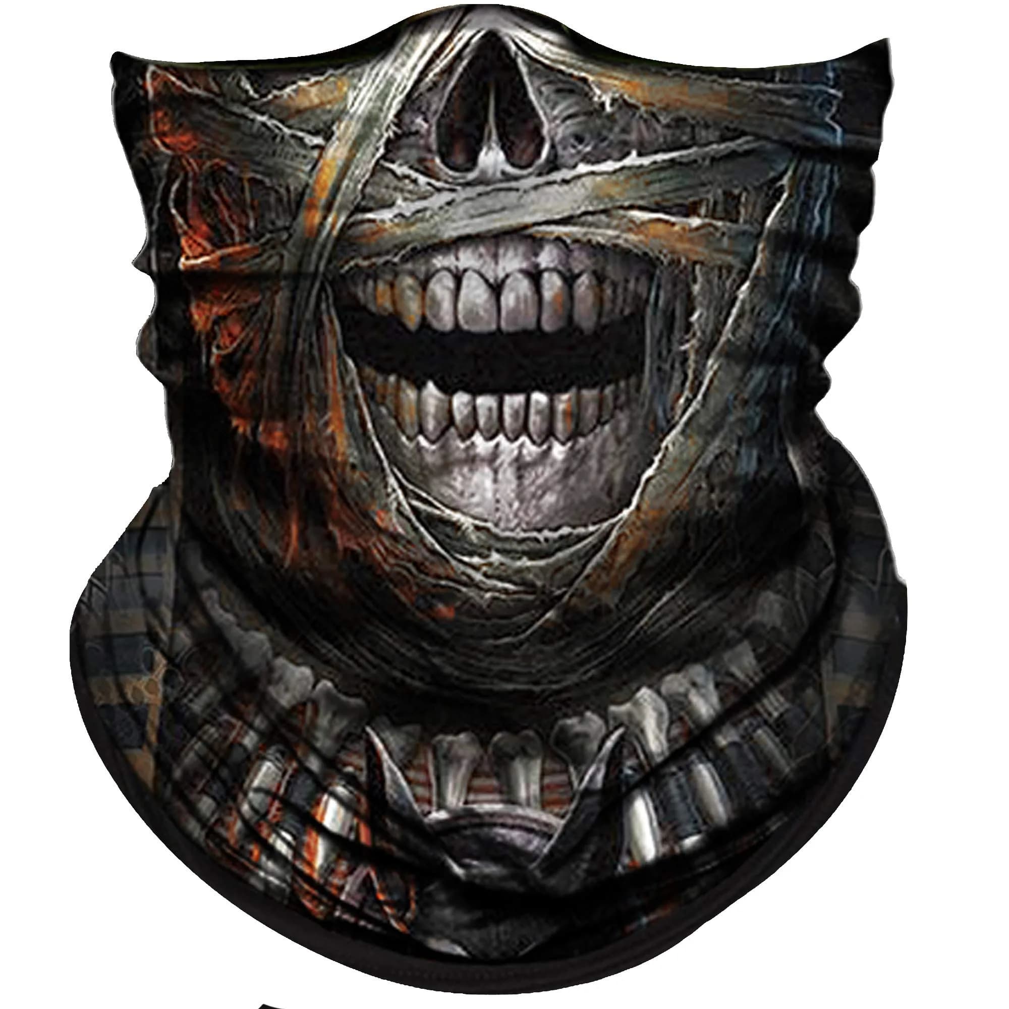 Obacle Skull Grey Mummy Open Mouth 3D Tube Face Mask for Dust, Wind & UV Protection - main product image