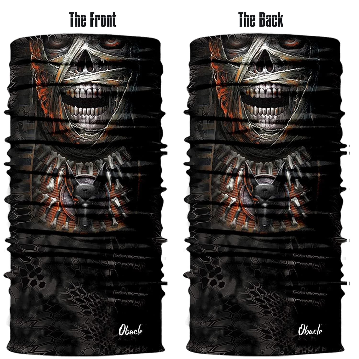 Obacle Skull Grey Mummy Open Mouth 3D Tube Face Mask for Dust, Wind & UV Protection - view 3