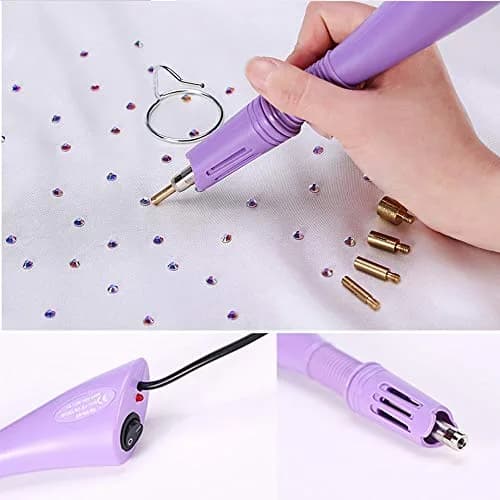 Allber Hotfix Applicator Wand Kit with AB Crystal Rhinestones & 7 Tips | Universal Voltage 110-240V thumbnail 5