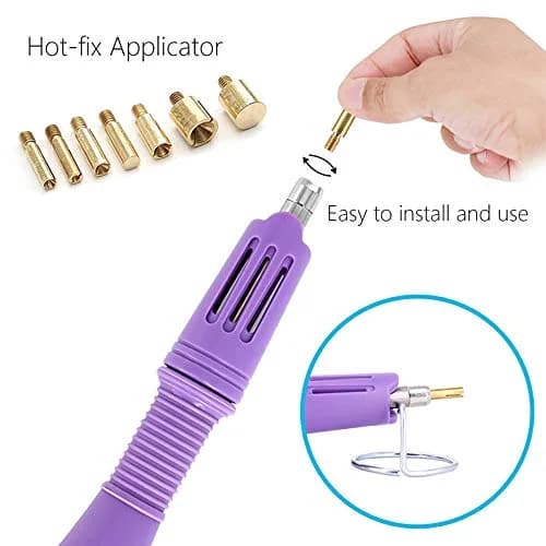 Allber Hotfix Applicator Wand Kit with AB Crystal Rhinestones & 7 Tips | Universal Voltage 110-240V thumbnail 3