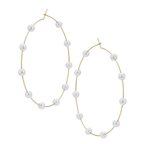 Doubnine Large Hoops 90mm Gold & Silver Dangle Earrings | Elegant Daily Jewelry thumbnail 4
