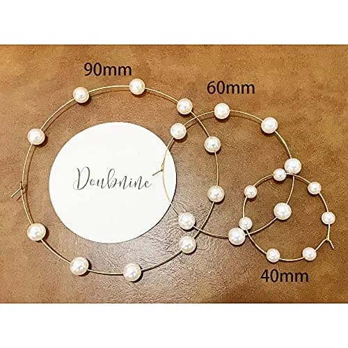 Doubnine Large Hoops 90mm Gold & Silver Dangle Earrings | Elegant Daily Jewelry thumbnail 2