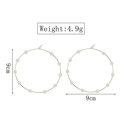 Doubnine Large Hoops 90mm Gold & Silver Dangle Earrings | Elegant Daily Jewelry thumbnail 3