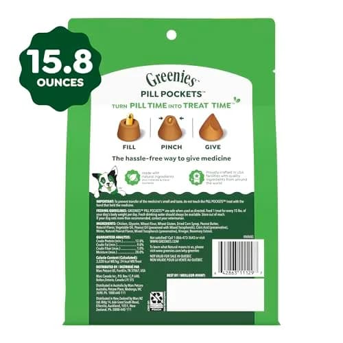 Greenies Pill Pockets Peanut Butter Dog Treats, 60 Count (15.8 oz / 448 g) | Vet-Recommended for Large Dogs thumbnail 9
