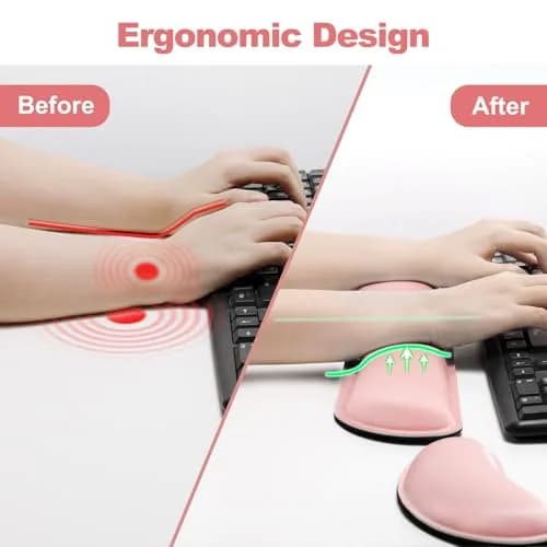 Gimars Pink Wrist Rest Support for Keyboard & Mouse | Ergonomic Memory Foam, Supportive & Durable (70-120 chars) thumbnail 7