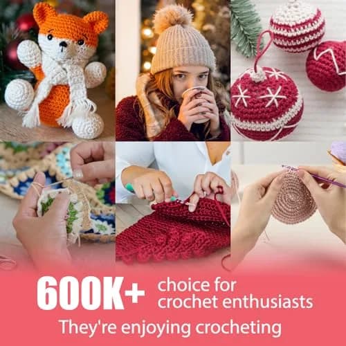 Katech Ergonomic Crochet Hooks Set with Case, 85-Piece | Assorted Sizes 2mm-8mm thumbnail 7