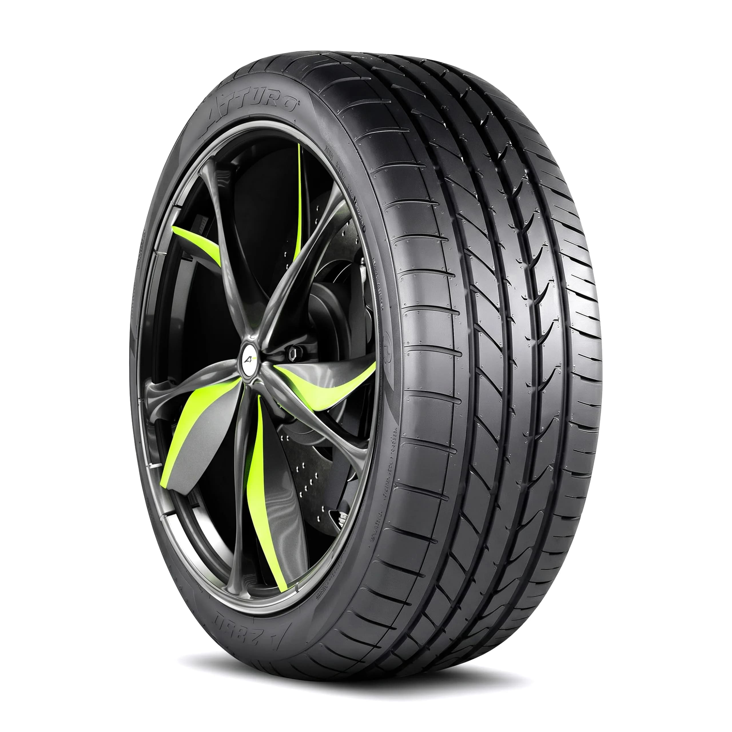 Atturo AZ850 Ultra-High Performance Summer Tire, 285/40R21 109Y XL | Asymmetrical, 30in diameter, 10in width, high-speed stability — Black