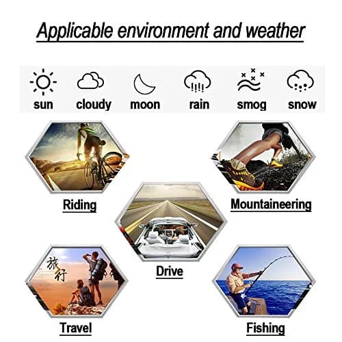 YIMI Polarized Photochromic Sunglasses, Black Frame Yellow Lens | UV400 Adaptive Outdoor Eyewear thumbnail 4