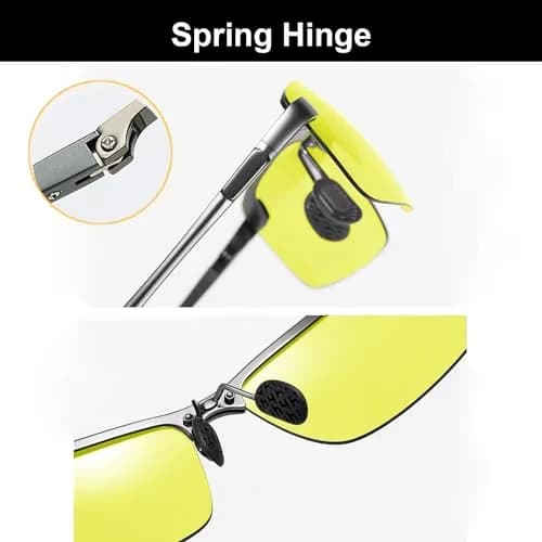 YIMI Polarized Photochromic Sunglasses, Black Frame Yellow Lens | UV400 Adaptive Outdoor Eyewear thumbnail 2