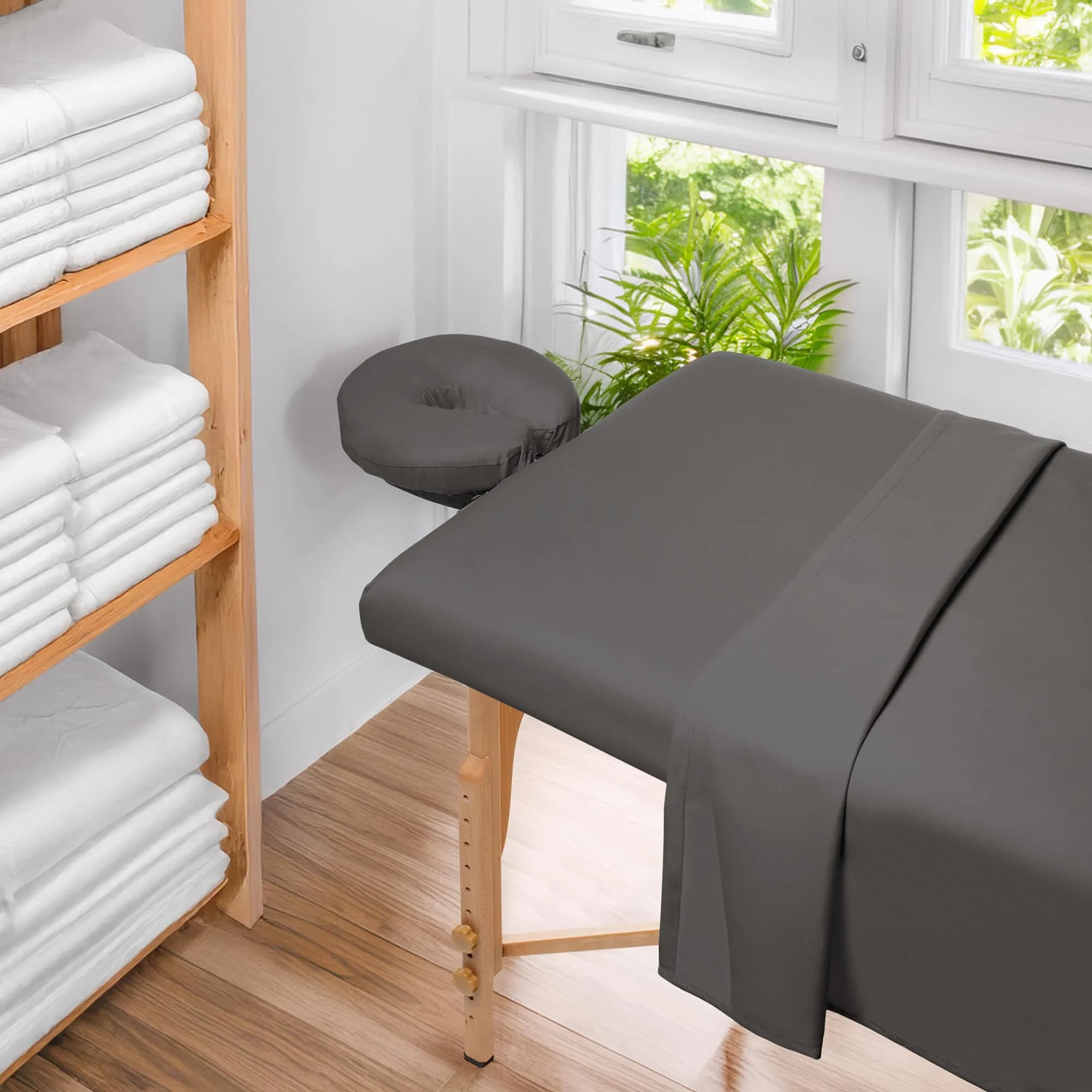 Saloniture Microfiber Massage Table Sheet Set 3-Piece Gray | Soft, Breathable, and Stain-Resistant for Professional Use - view 6