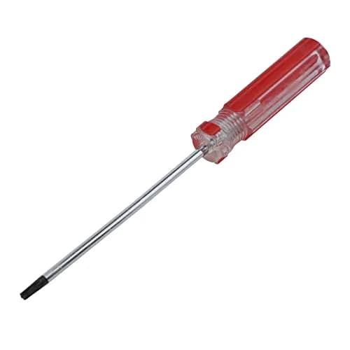 Antrader Perforated Manual T10 3mm Torx Tamper Proof Security Screwdriver | Magnetic, Chrome Vanadium Steel, Red Handle thumbnail 1