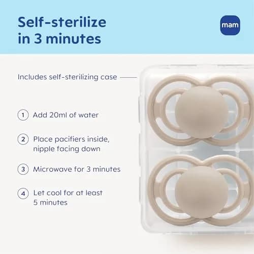MAM Perfect Baby Premium Pacifier 16+ Months, Extra Thin Nipple, 2 Count | Developed with Orthodontists & Pediatric Dentists thumbnail 4