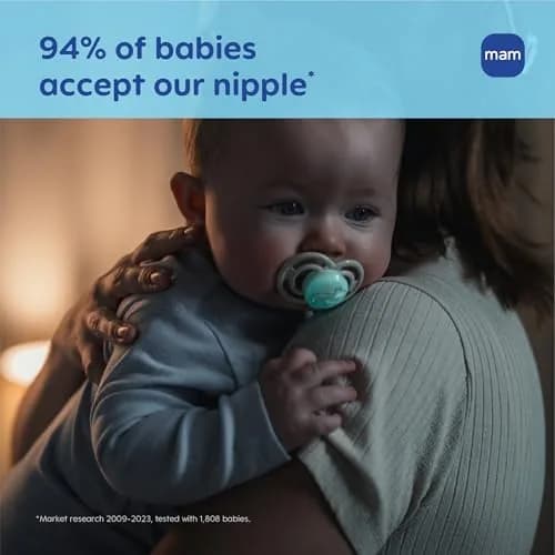 MAM Perfect Baby Premium Pacifier 16+ Months, Extra Thin Nipple, 2 Count | Developed with Orthodontists & Pediatric Dentists thumbnail 6