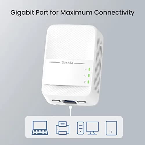 Tenda AV1000 Powerline Adapter Kit with Gigabit Ports | Dual Band WiFi, Plug & Play, for HD/4K Streaming & Gaming (PH10) thumbnail 5