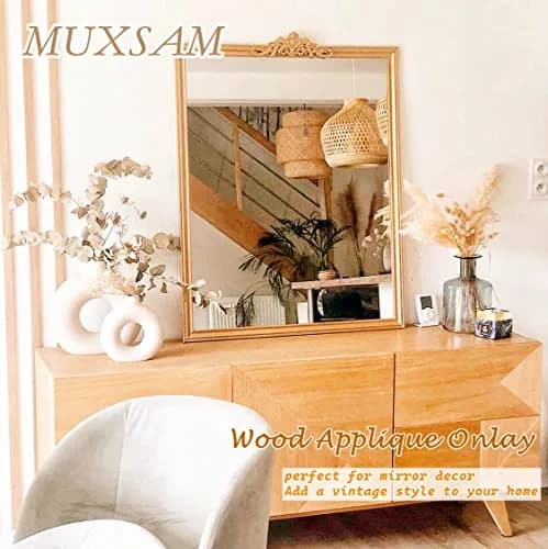 MUXSAM Wood Carved Appliques 40cm (15.75"x4.33") | Vintage Furniture Decals for DIY Projects thumbnail 5