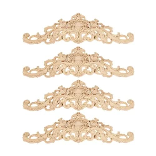 MUXSAM Wood Carved Appliques 40cm (15.75"x4.33") | Vintage Furniture Decals for DIY Projects thumbnail 1
