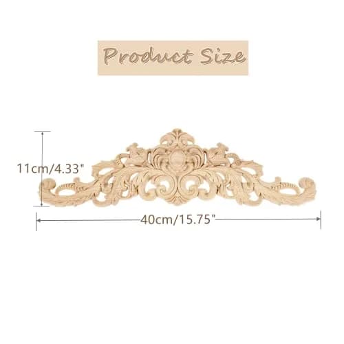 MUXSAM Wood Carved Appliques 40cm (15.75"x4.33") | Vintage Furniture Decals for DIY Projects thumbnail 2