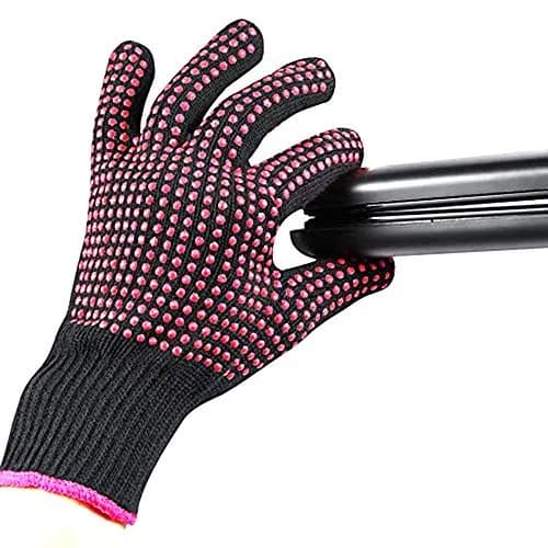 AFT90 Heat Resistant Styling Glove for Curling Iron & Flat Iron, Pink, 1 Piece | Protects Hands Up to 300°C thumbnail 1