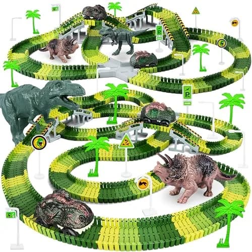 Toyk Dinosaur Toys Create A Dinosaur World Road Race | Dinosaur Track Playset for Kids thumbnail 1