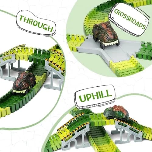 Toyk Dinosaur Toys Create A Dinosaur World Road Race | Dinosaur Track Playset for Kids thumbnail 4