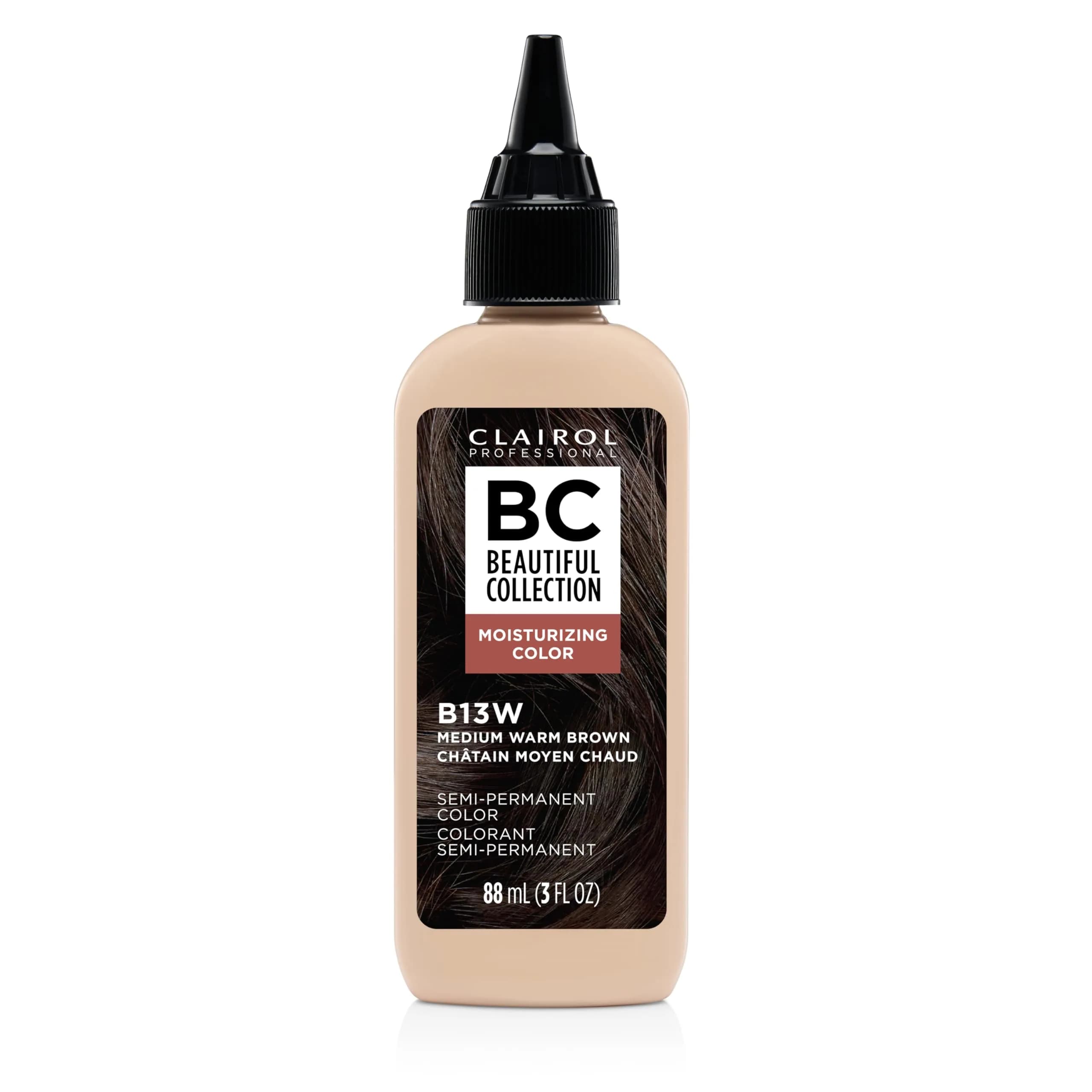 Clairol Professional Beautiful Collection Semi-Permanent Hair Color 3 Fl Oz | Natural Shine & Fade Resistance — 13W Medium Warm Brown