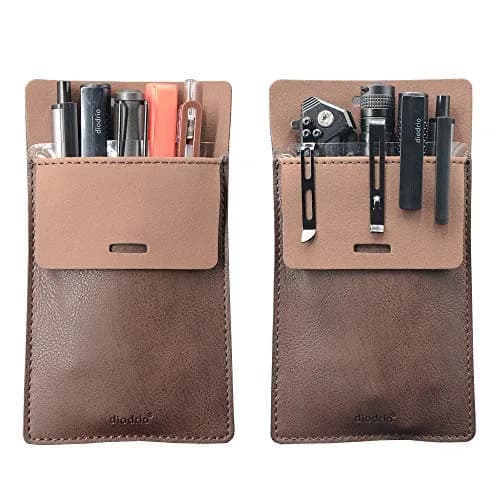 diodrio Leather Pocket Protector for Pens | Thick PU Leather, Holds 5 Pens, No Clip Breakage, for Shirts & Lab Coats (2 Pack) thumbnail 1