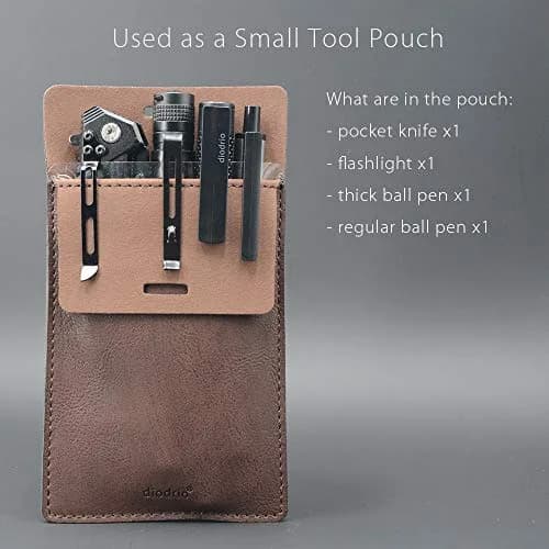 diodrio Leather Pocket Protector for Pens | Thick PU Leather, Holds 5 Pens, No Clip Breakage, for Shirts & Lab Coats (2 Pack) thumbnail 5