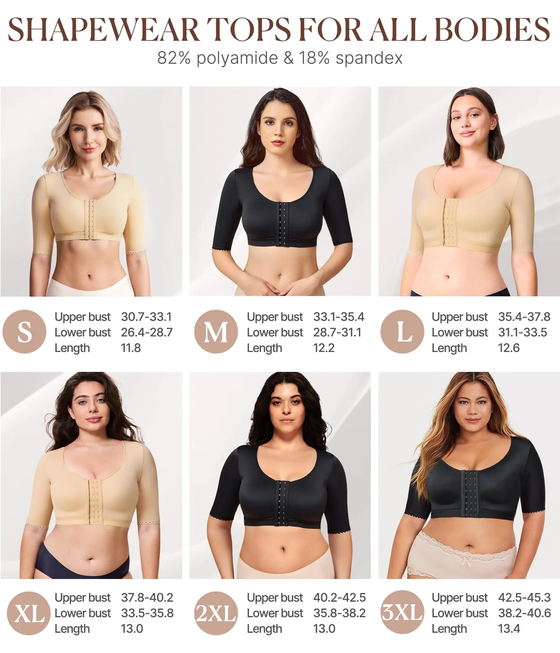 BRABIC Post Surgery Arm Compression Tank Top with Front Closure Bra - Black, 3XL | Slims Arms & Back Instantly - view 5