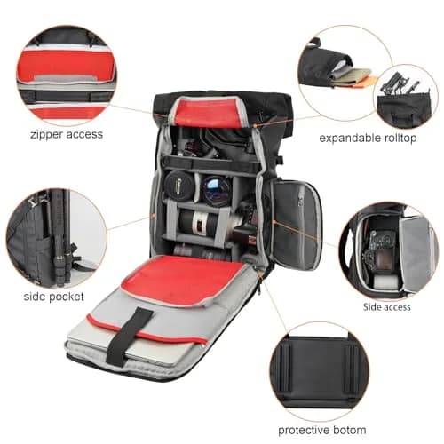 Besnfoto Waterproof Camera Backpack for Photographer | Laptop & Rain Cover Included thumbnail 4
