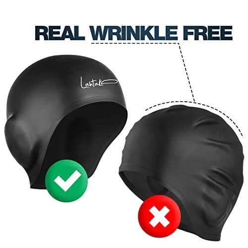 Lahtak 3D Swim Cap with Ear Protection | Silicone Swim Cap for Adults & Teens thumbnail 5