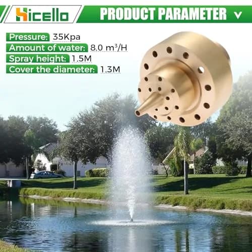 Hicello Brass Fountain Nozzle for Ponds & Water Gardens | 1 Inch (G1/DN25) Inlet, 1.26 Inch Outlet thumbnail 4