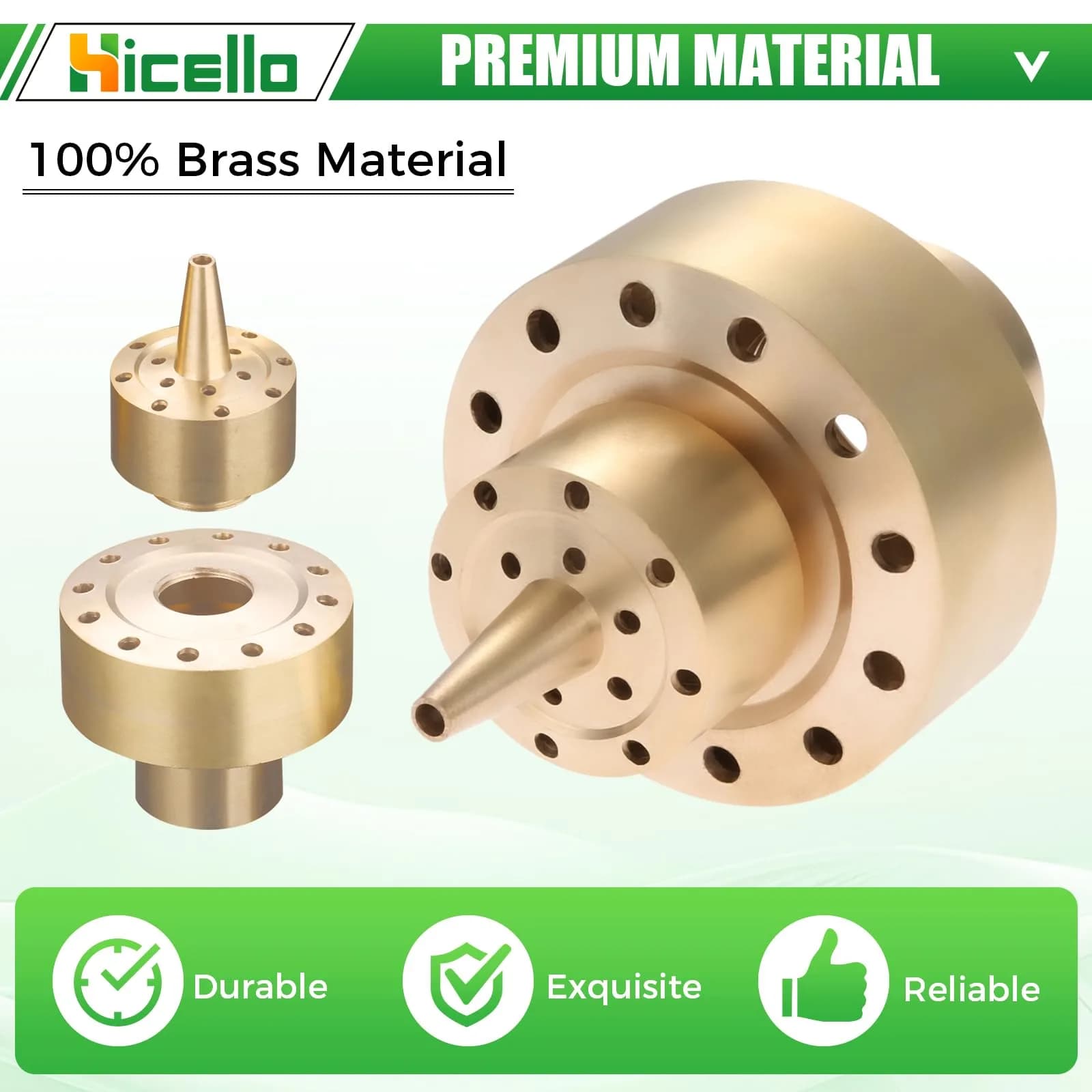 Hicello Brass Fountain Nozzle for Ponds & Water Gardens | 1 Inch (G1/DN25) Inlet, 1.26 Inch Outlet - view 5