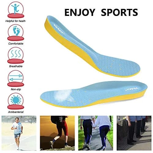 VoMii Unisex Shoe Insoles High Arch Support Foam | Plantar Fasciitis Relief, Shock Absorption, Breathable Comfort thumbnail 4