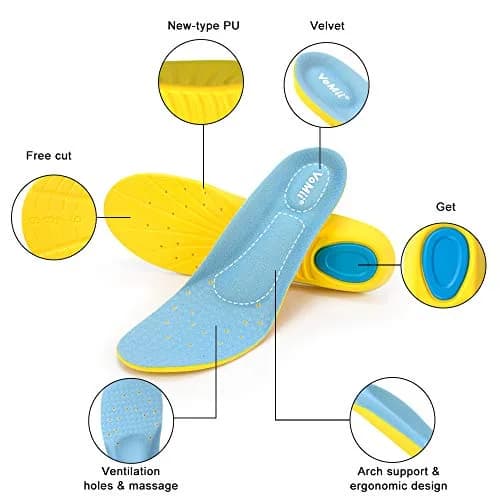 VoMii Unisex Shoe Insoles High Arch Support Foam | Plantar Fasciitis Relief, Shock Absorption, Breathable Comfort thumbnail 5