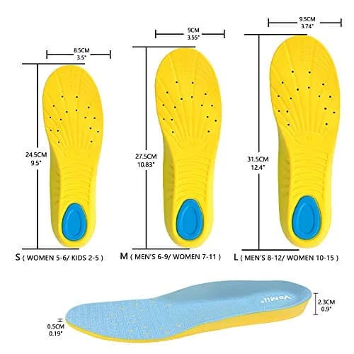 VoMii Unisex Shoe Insoles High Arch Support Foam | Plantar Fasciitis Relief, Shock Absorption, Breathable Comfort thumbnail 7