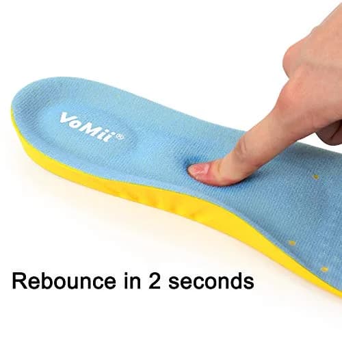 VoMii Unisex Shoe Insoles High Arch Support Foam | Plantar Fasciitis Relief, Shock Absorption, Breathable Comfort thumbnail 2