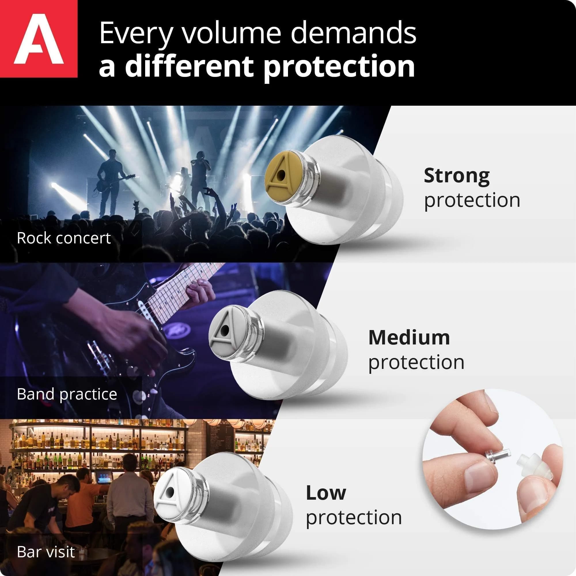 Alpine MusicSafe Pro High Fidelity Earplugs for Musicians 16/19/22 dB | Professional Hearing Protection - view 3