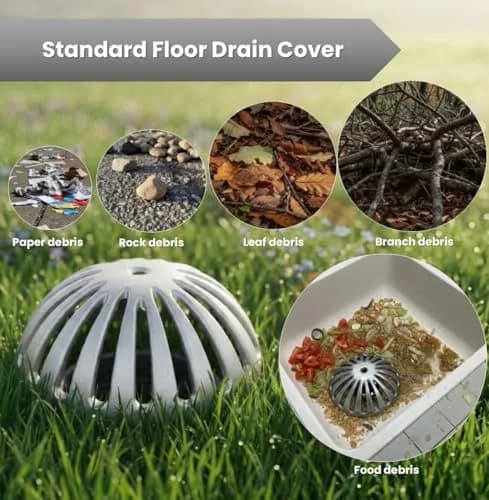 Leyso Heavy Duty Aluminum Dome Floor Drain Cover and Drain Strainer 5-1/4" | Durable Outdoor Drain Cover for Restaurant & Home thumbnail 5